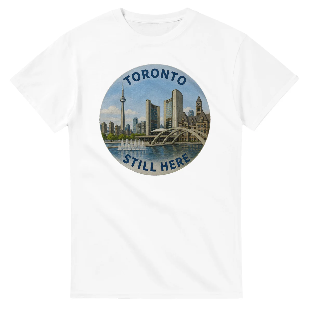 Painted, panelled scenic illustration for Toronto, with paired local scenes and the place name in lettering.