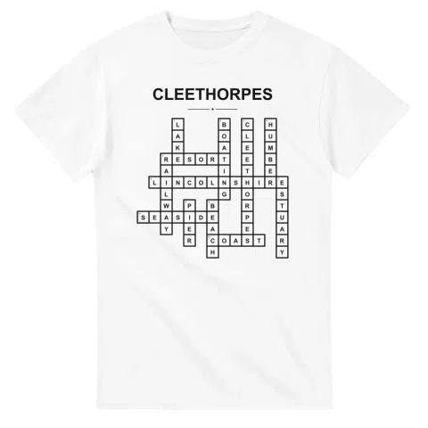 Monochrome crossword sheet for Cleethorpes, with a large place-name heading, a letter grid, and numbered across and down clues.