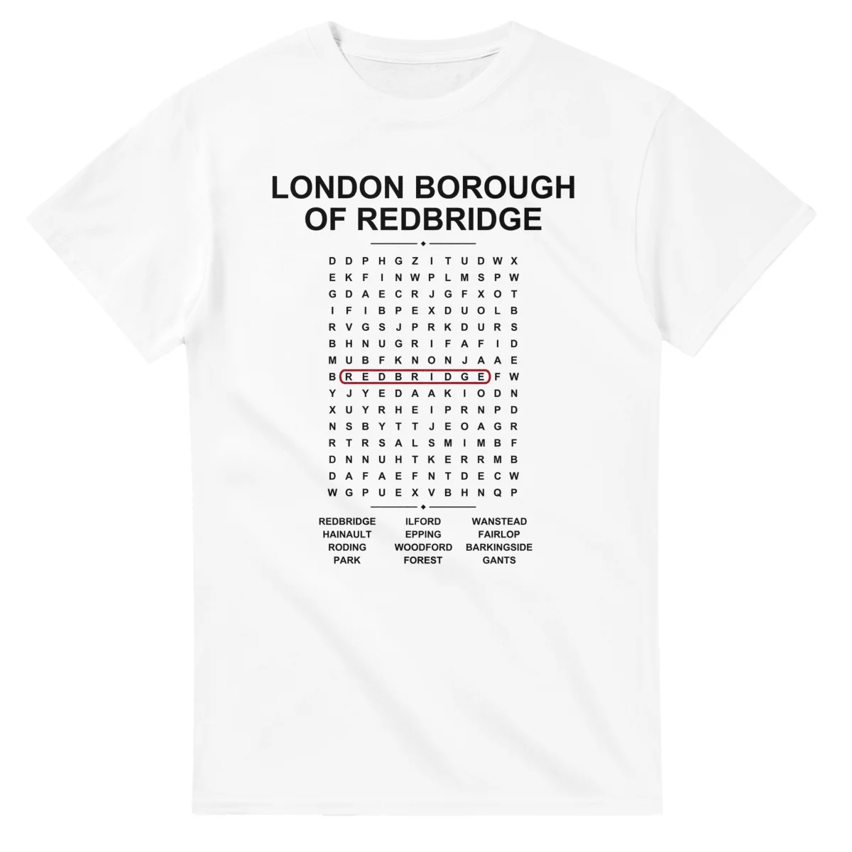London Borough of Redbridge Word Search - Somewhere In Here