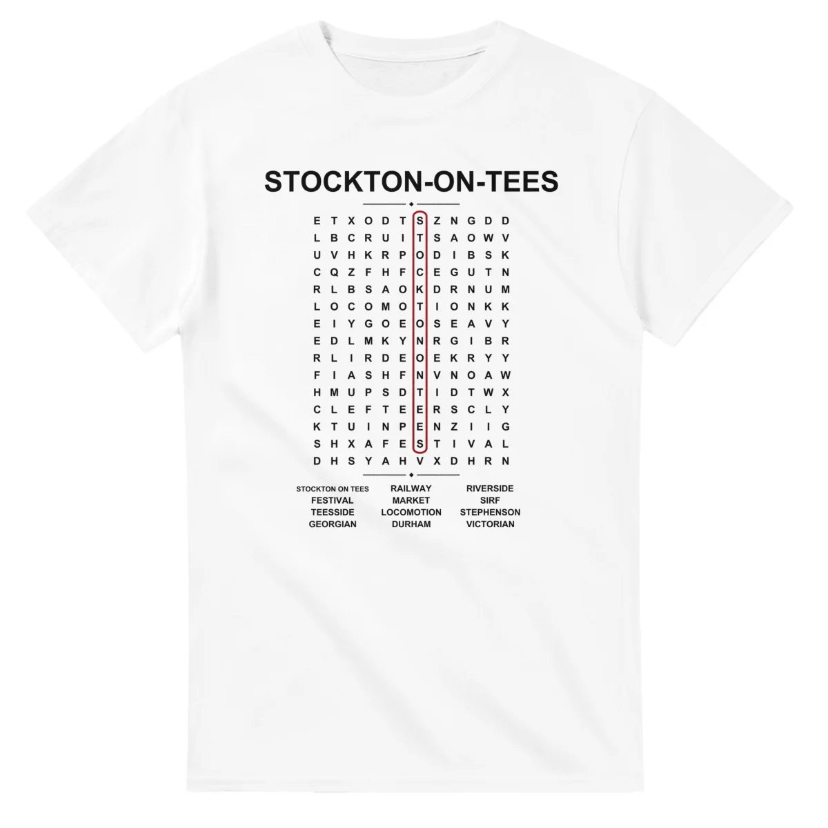 Stockton-on-Tees Word Search - Somewhere In Here