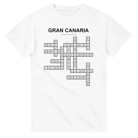 Monochrome crossword sheet for Gran Canaria, with a large place-name heading, a letter grid, and numbered across and down clues.