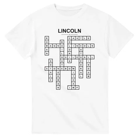 Monochrome crossword sheet for Lincoln, with a large place-name heading, a letter grid, and numbered across and down clues.