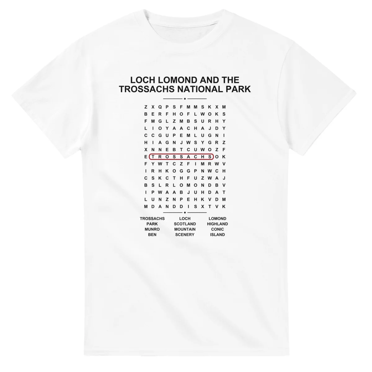 Loch Lomond and The Trossachs National Park Word Search - Somewhere In Here