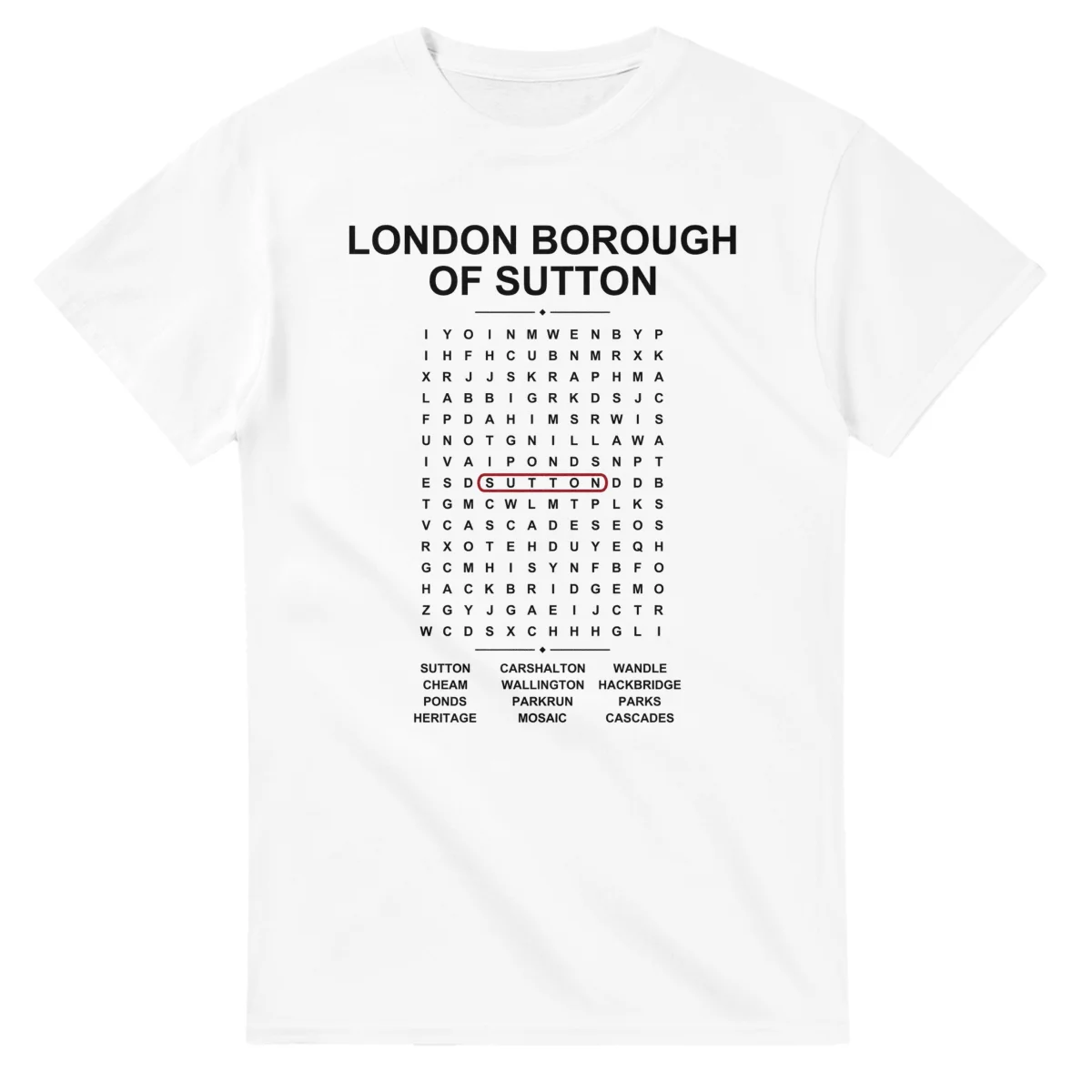London Borough of Sutton Word Search - Somewhere In Here