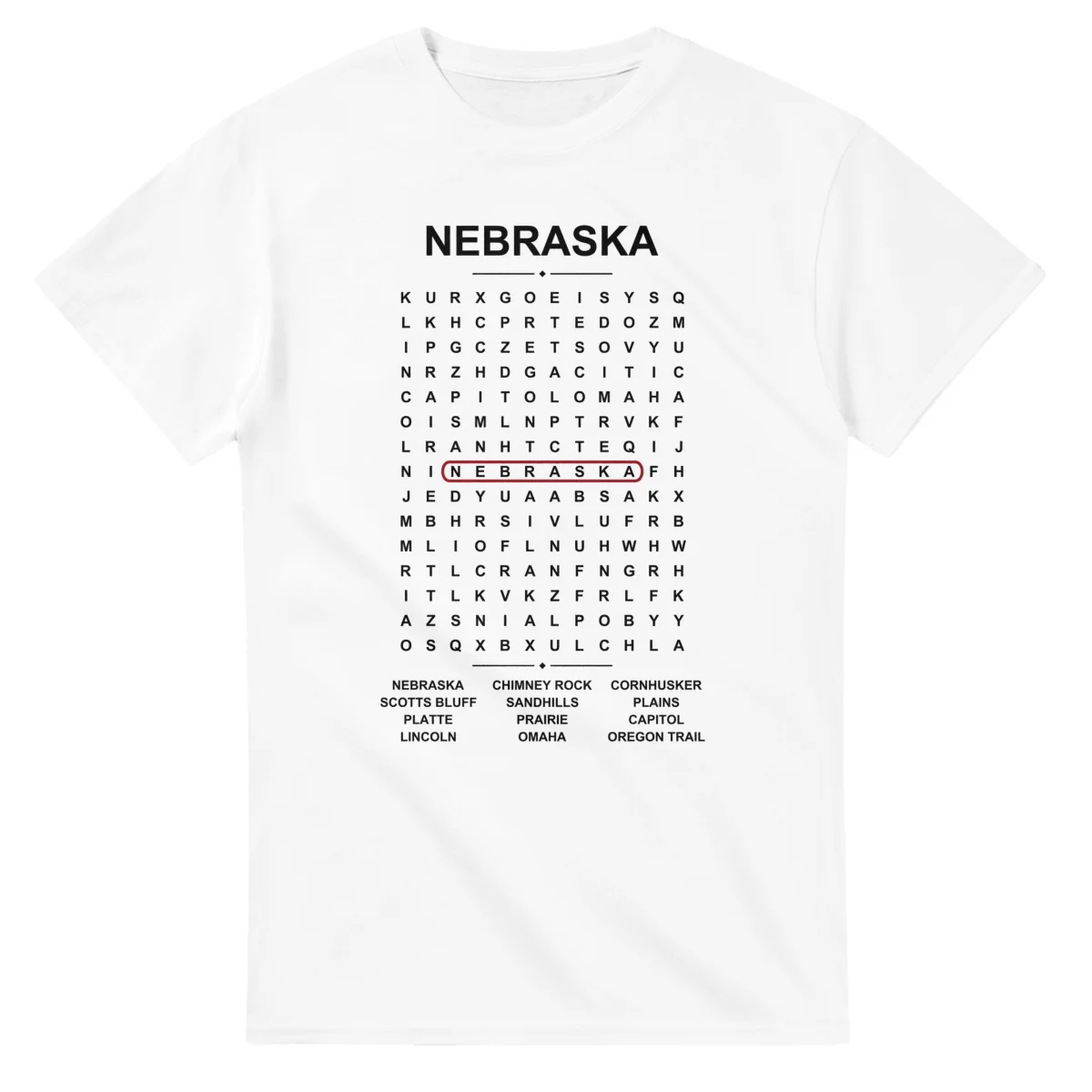 Nebraska Word Search - Somewhere In Here