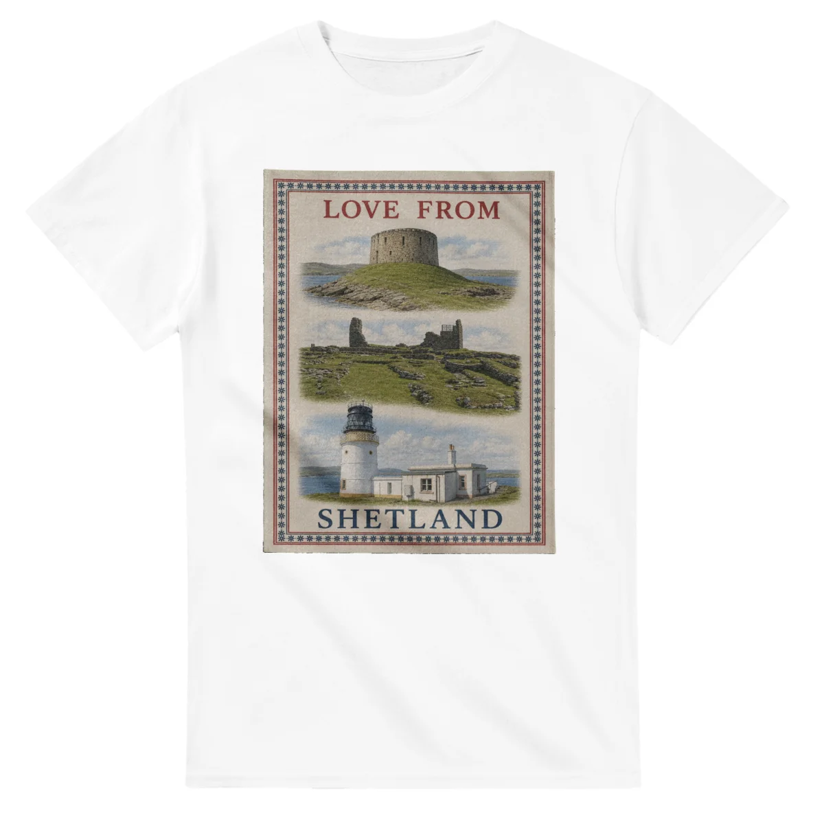 Love from Shetland on a unisex t-shirt