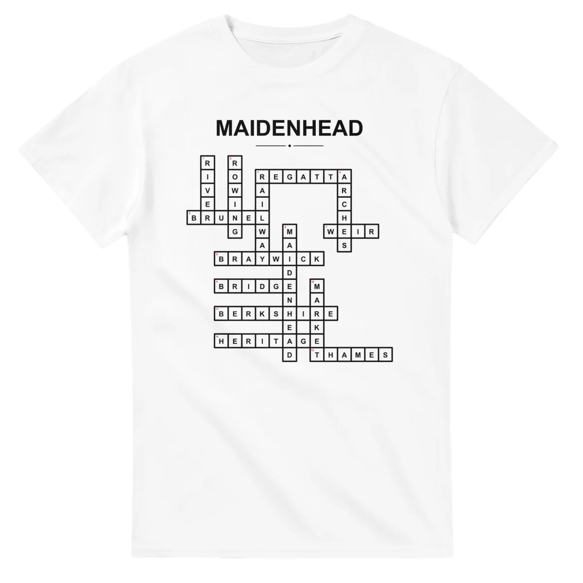 Monochrome crossword sheet for Maidenhead, with a large place-name heading, a letter grid, and numbered across and down clues.