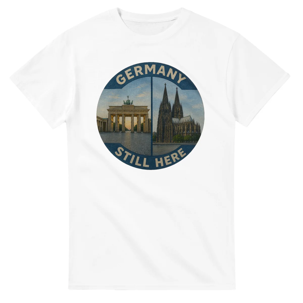 Painted, panelled scenic illustration for Germany, with paired local scenes and the place name in lettering.