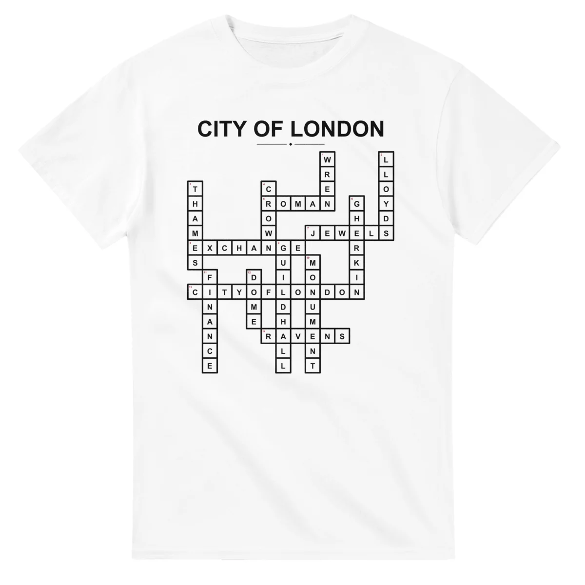 Monochrome crossword sheet for City of London, with a large place-name heading, a letter grid, and numbered across and down clues.