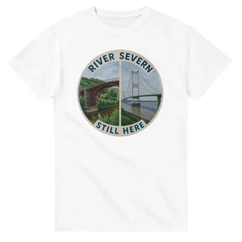 Painted, panelled scenic illustration for River Severn, with paired local scenes and the place name in lettering.