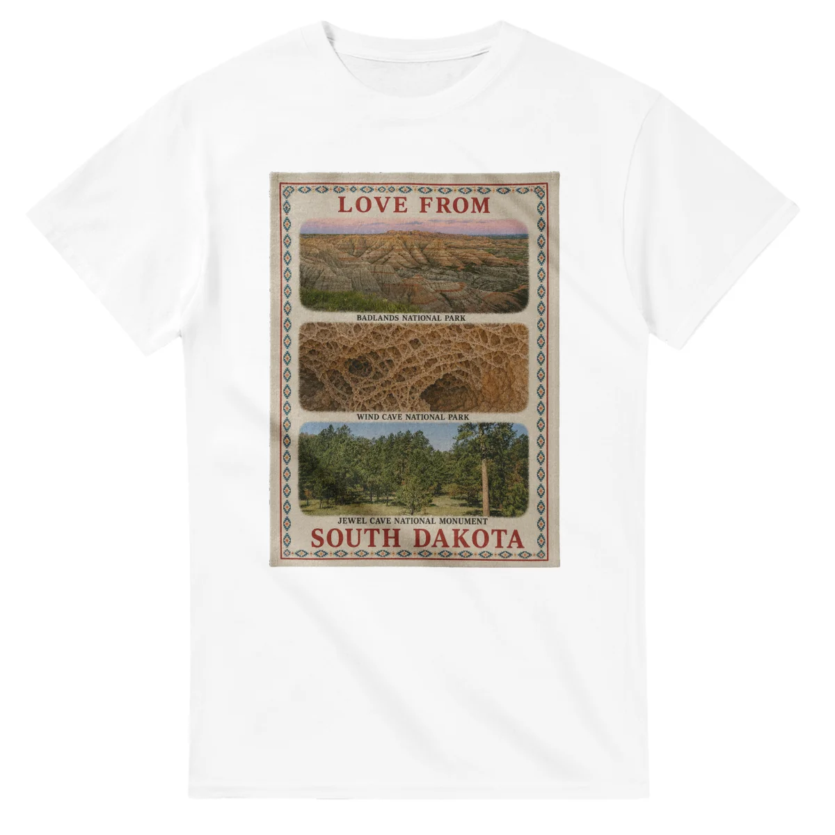Love from South Dakota on a unisex t-shirt
