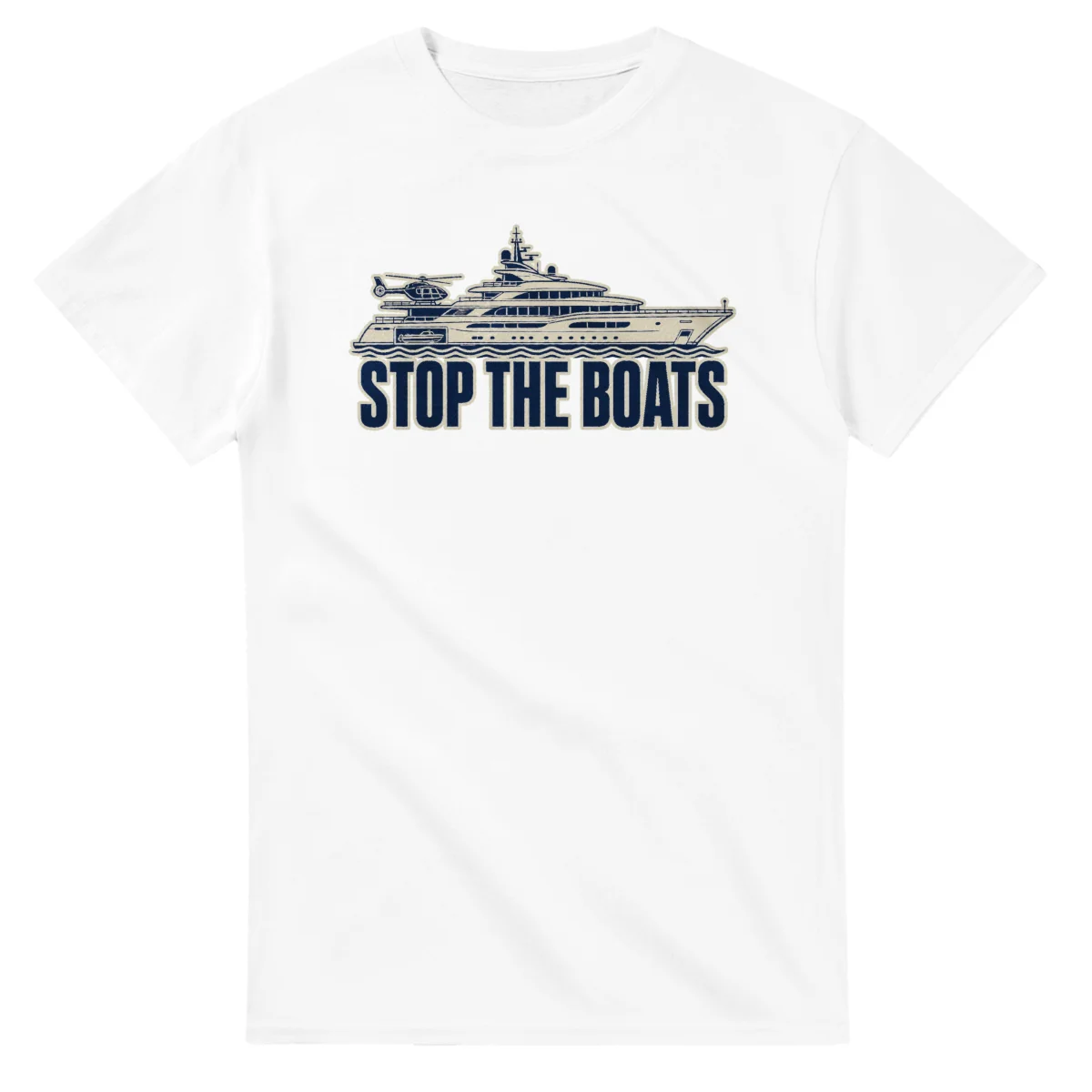 Stop the Boats on a unisex t-shirt
